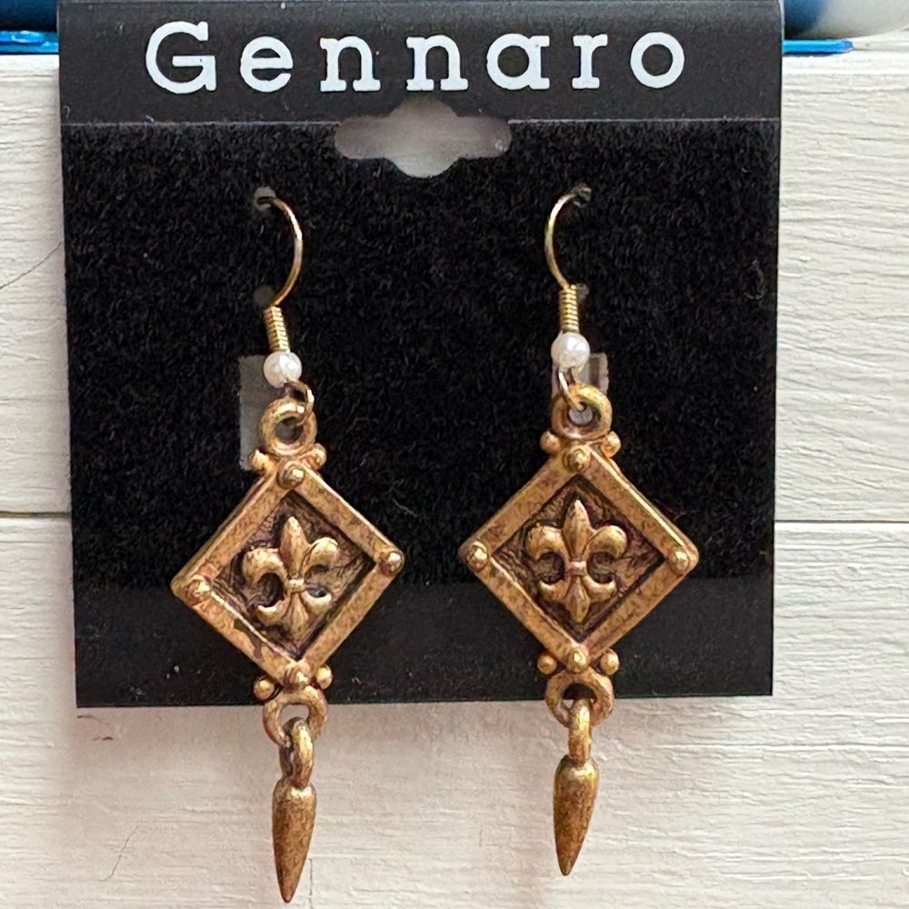Gennaro Gold-Tone Fleur-de-Lis Earrings